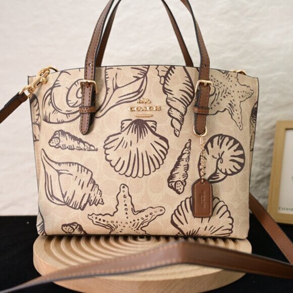 Coach Mollie Tote 25 CBH63 Ocean Shell Graffiti Bag - Picture 1 of 8